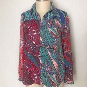 Anthropologie Multicolor Paisley Button-Down Shirt